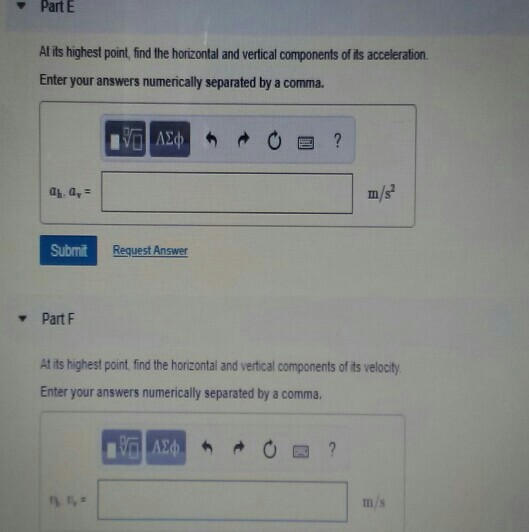 Solved Constants - Part A Find the horizontal and vertical | Chegg.com