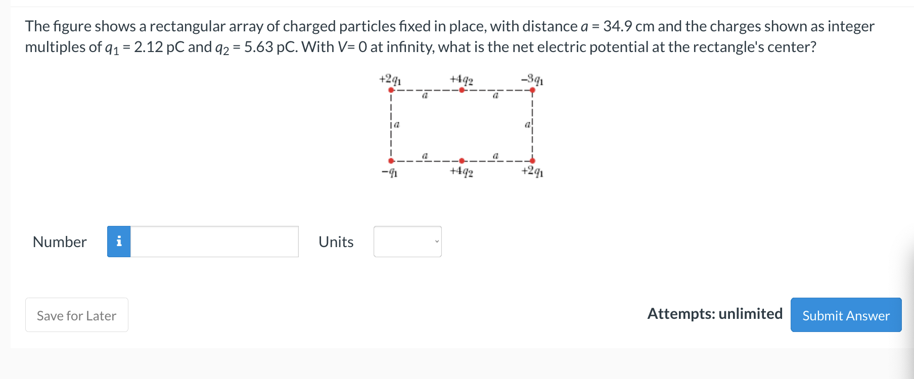 Solved The figure shows a rectangular array of charged | Chegg.com