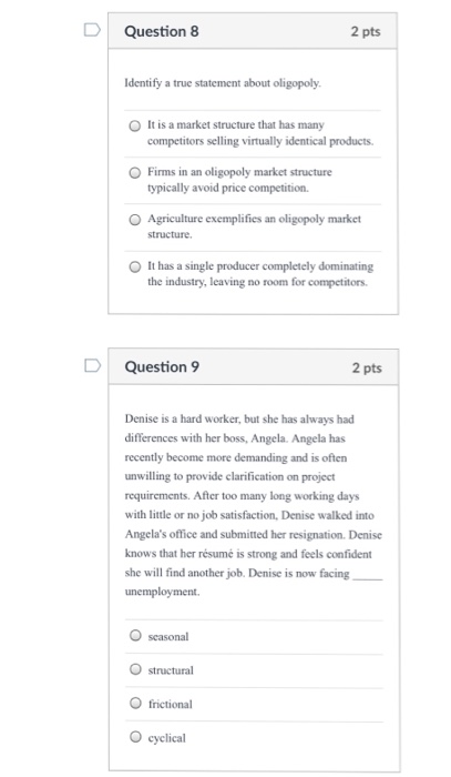 Solved Question 8 2 pts Identify a true statement about | Chegg.com