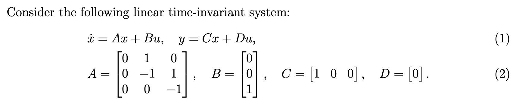 We want to solve for the output y under the input | Chegg.com