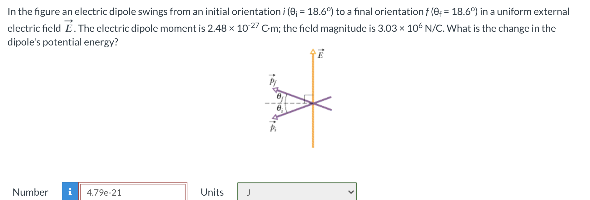 Solved In the figure an electric dipole swings from an | Chegg.com