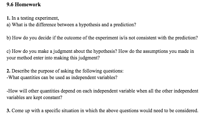 different between experiment and hypothesis