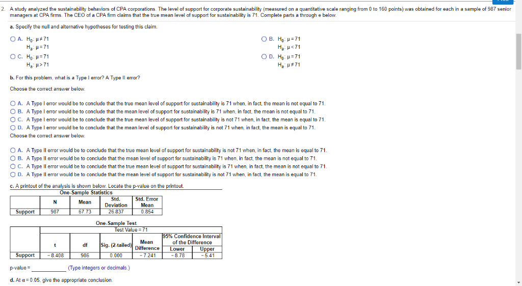 Solved 2. A study analyzed the sustainability behaviors of | Chegg.com