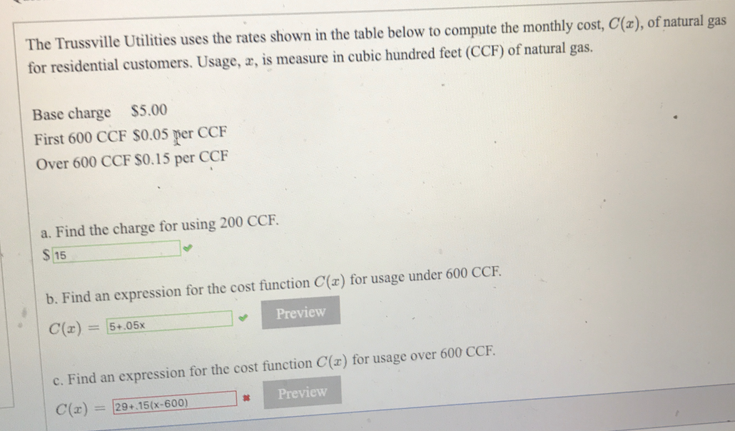 Solved The Trussville Utilities uses the rates shown in the