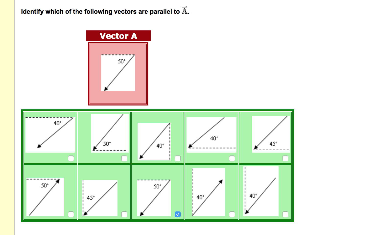 Solved Identify Which Of The Following Vectors Are Parallel | Chegg.com