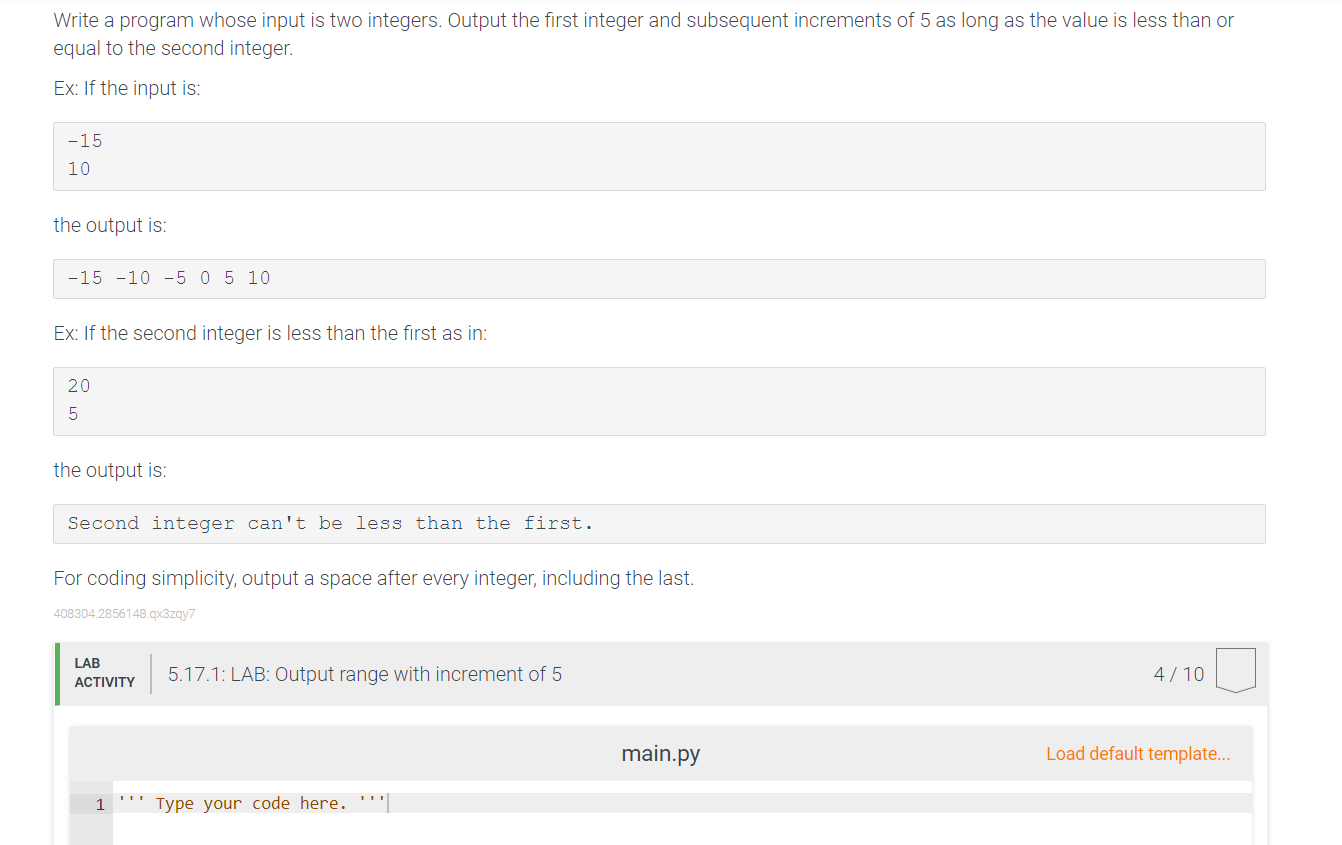 Solved Write a program whose input is two integers. Output | Chegg.com