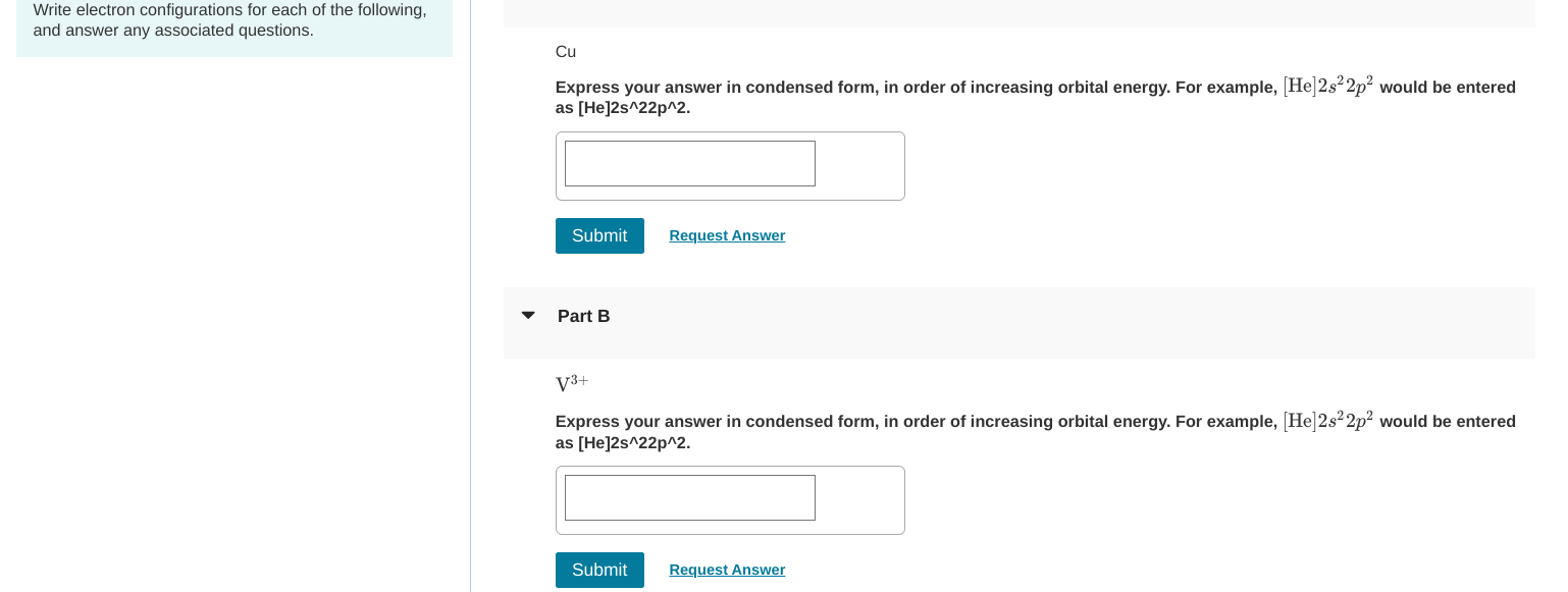 Solved Write electron configurations for each of the | Chegg.com