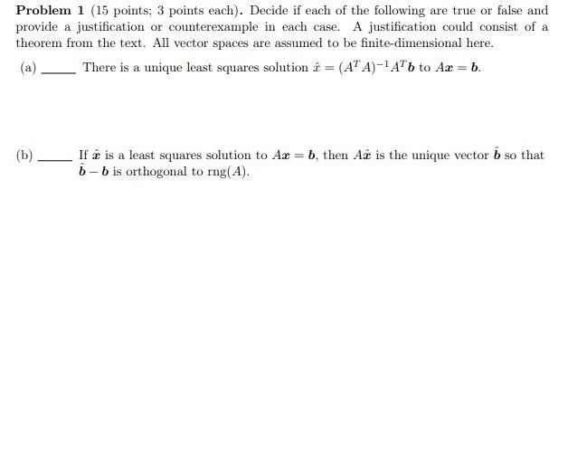 Solved Problem 1 (15 points: 3 points each). Decide if each | Chegg.com