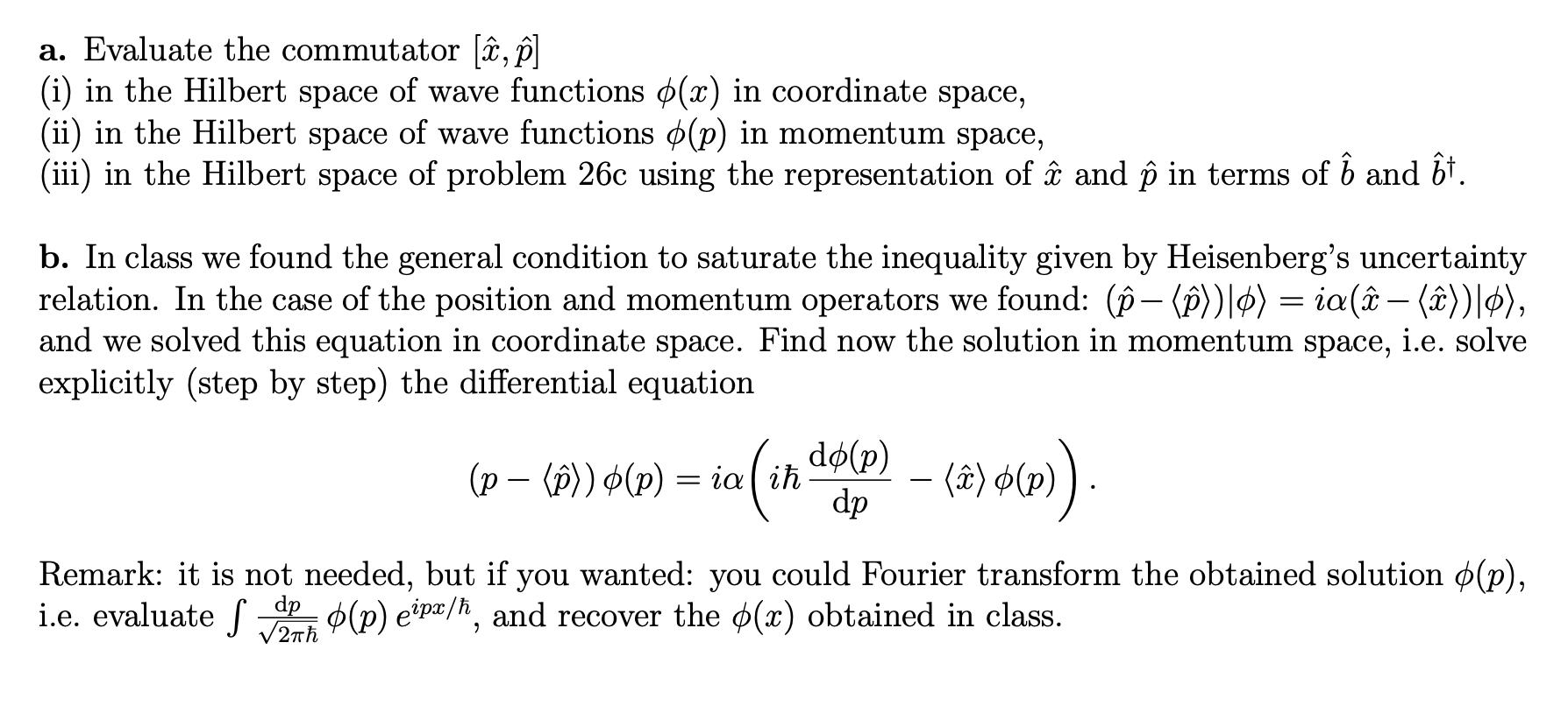 A Evaluate The Commutator A O I In The Hilbe Chegg Com