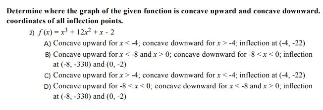 Solved Determine where the graph of the given function is | Chegg.com