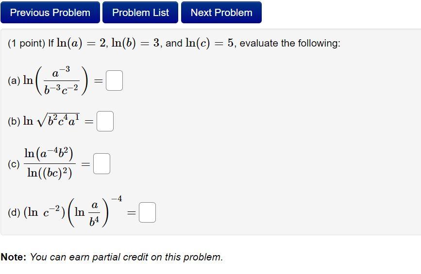 Solved Previous Problem Problem List Next Problem (1 point) | Chegg.com