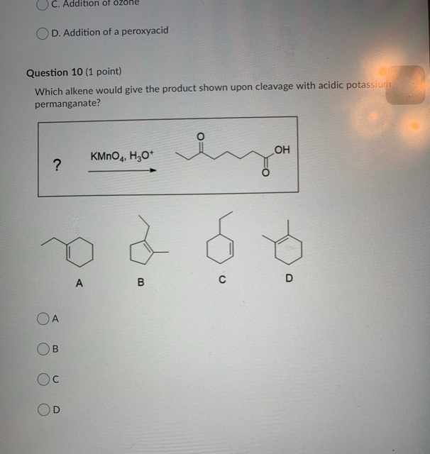 Solved Order The Following Alkenes In The Order Of Reaction | Chegg.com