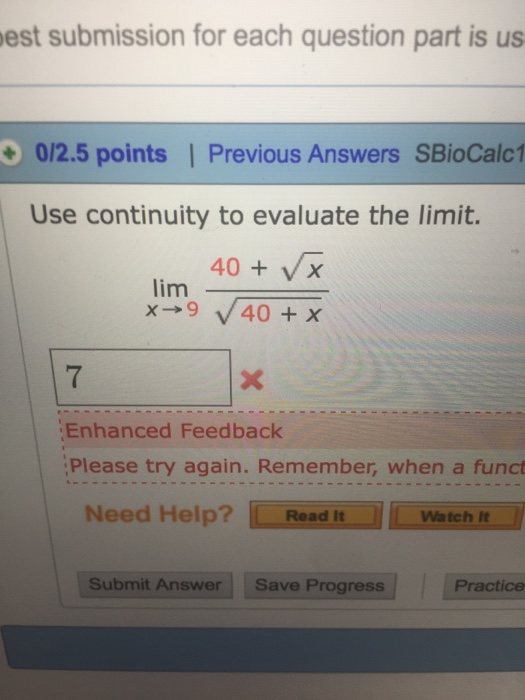 Solved Use Continuity To Evaluate The Limit Lim X