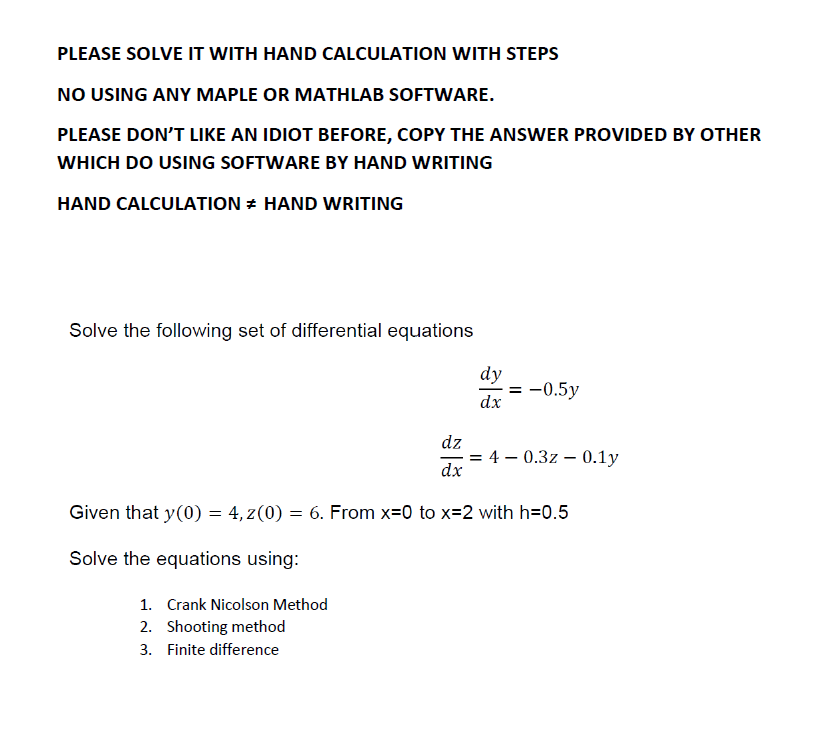 Solved PLEASE SOLVE IT WITH HAND CALCULATION WITH STEPS NO | Chegg.com