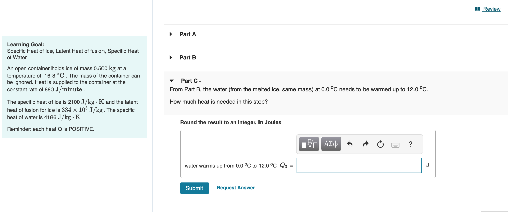 Solved Part A = How much time tmeltstmelts passes before the | Chegg.com