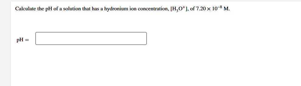 Solved Calculate the pH of a solution that has a hydronium | Chegg.com