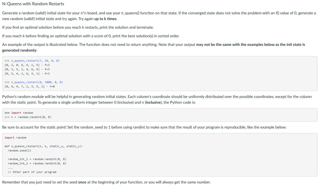 Summary We've introduced the 8-queens problem in | Chegg.com