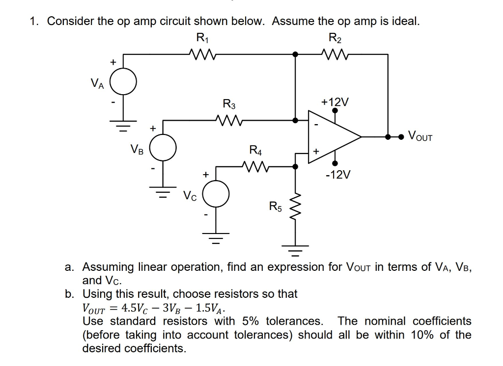 Solved 1. Consider the op amp circuit shown below. Assume | Chegg.com