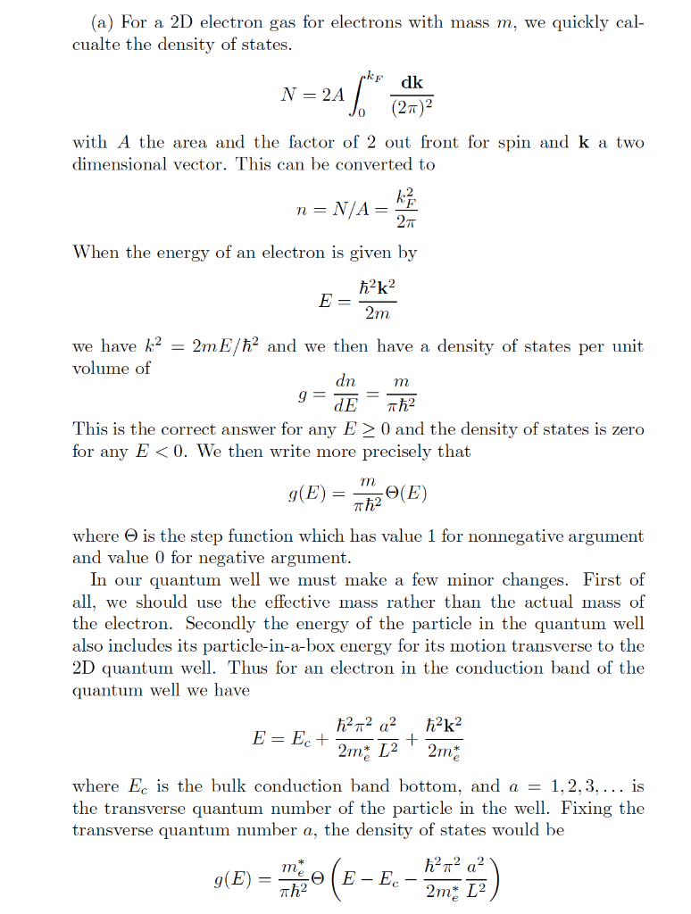 Solved Hello this is for a solid-state physics class. the | Chegg.com