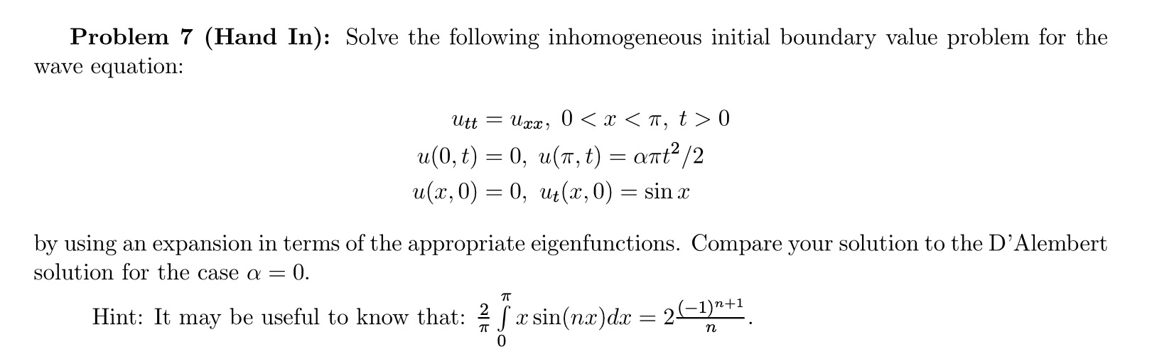Solved Problem 7 (Hand In): Solve the following | Chegg.com