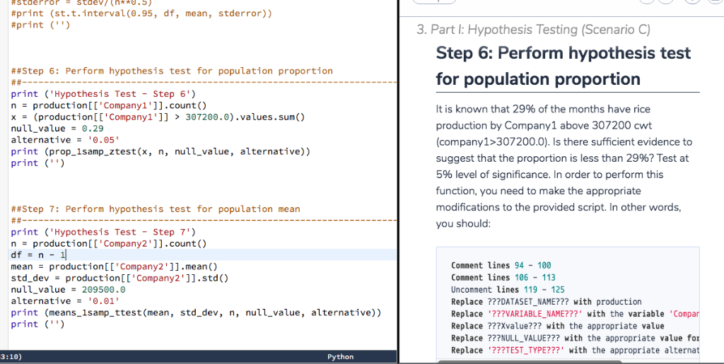 stdev/ (h**0.5) #print (st.t.interval (0.95, df, mean, stderror)) #print ( ) 3. Part I: Hypothesis Testing (Scenario C) S