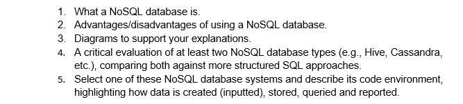 Solved 1. What a NoSQL database is. 2. | Chegg.com