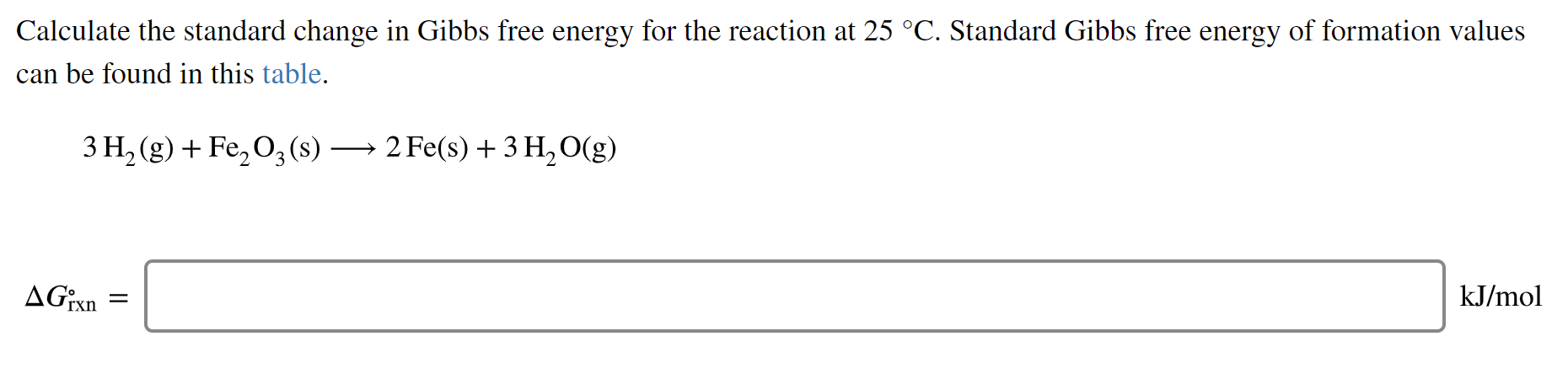 Solved Calculate the standard change in Gibbs free energy | Chegg.com