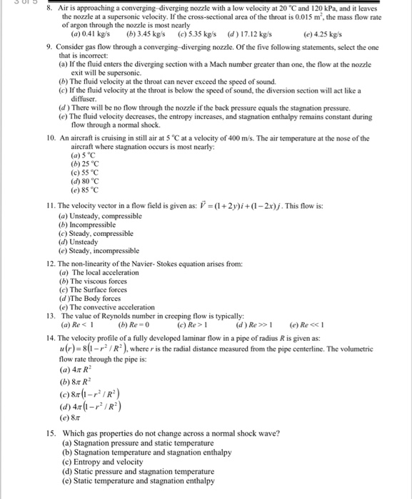 Solved Air Is Approaching A Converging Diverging Nozzle With 