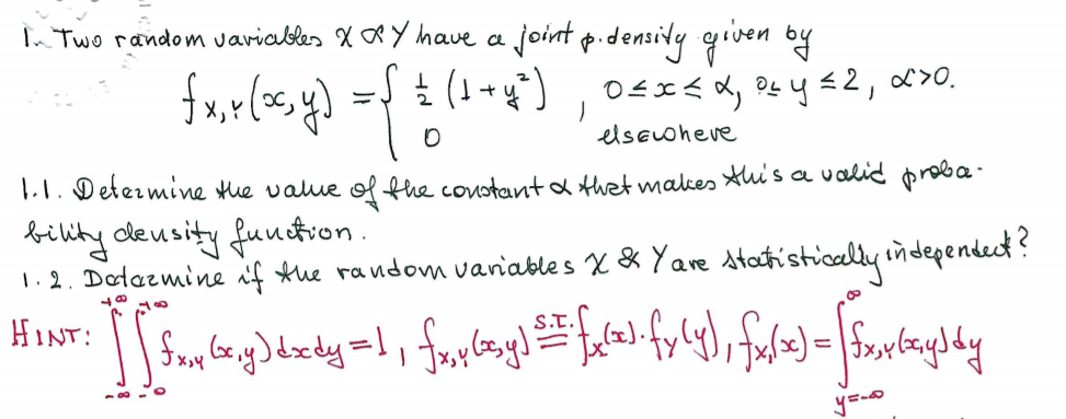 Solved elsewhere In two random varicables Xay have a joint | Chegg.com