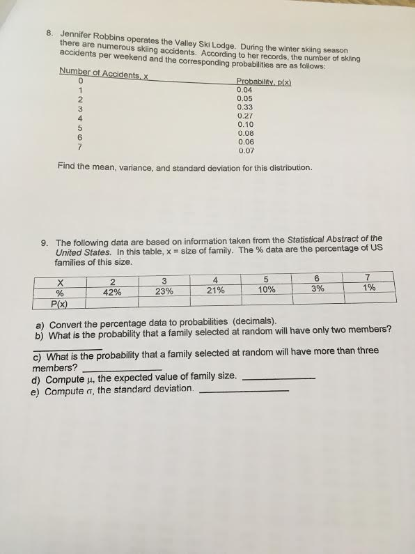 Random Variables And Probability Distributions Worksheet Answer Key