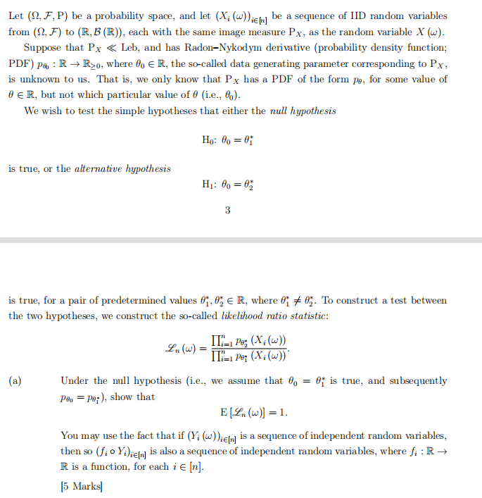 Let (Ω, F, P) Be A Probability Space, And Let | Chegg.com