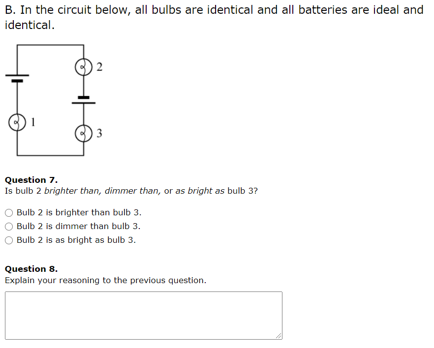 Solved B. In The Circuit Below, All Bulbs Are Identical And | Chegg.com