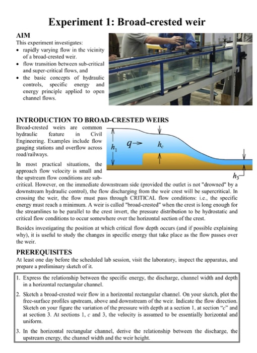 broad crested weir experiment