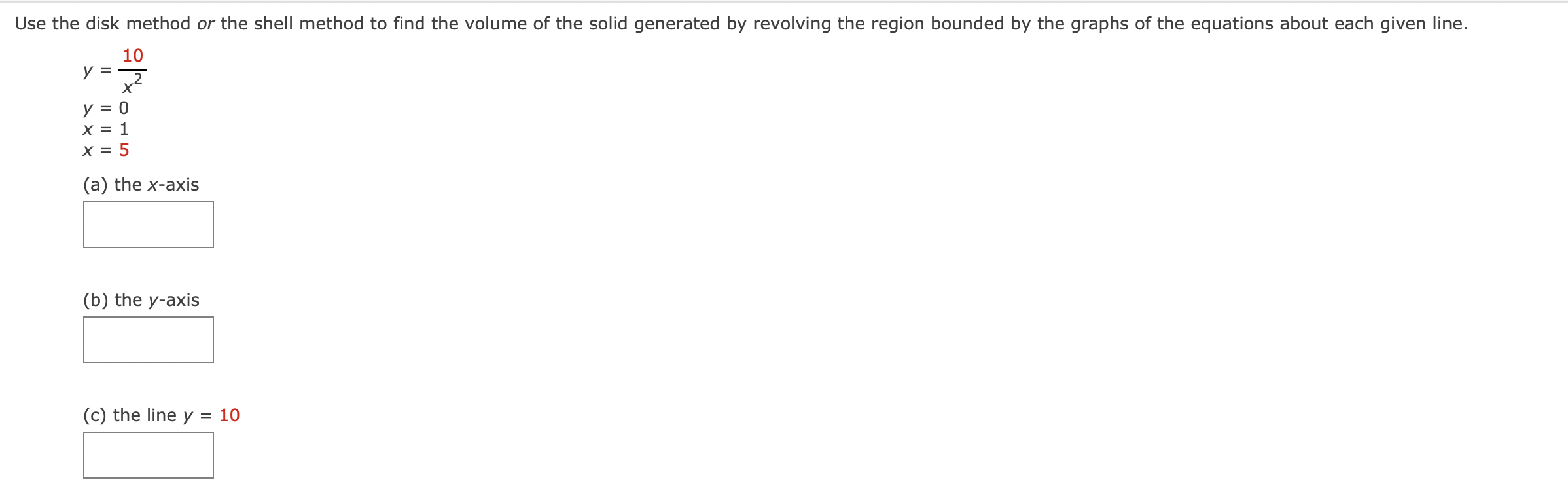 Solved Use the disk method or the shell method to find the | Chegg.com