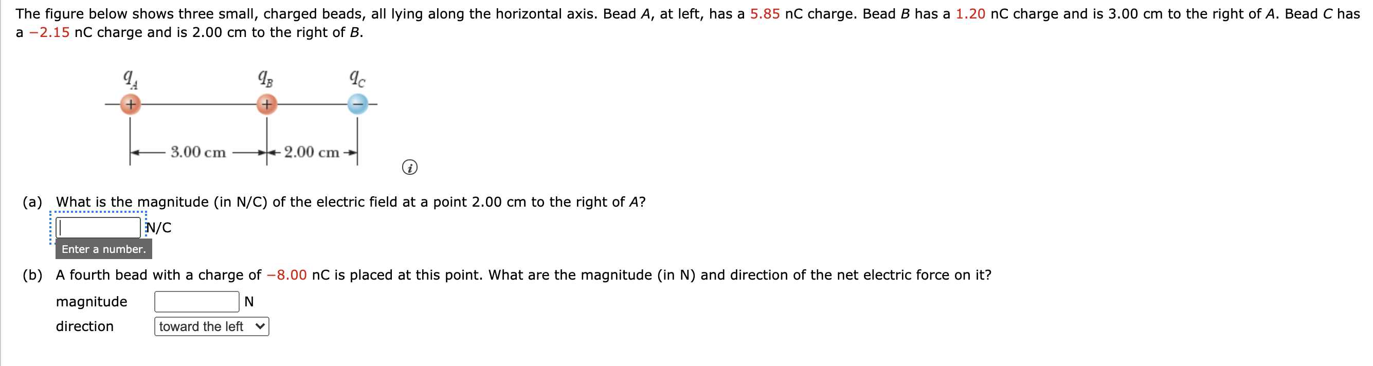 Solved The Figure Below Shows Three Small, Charged Beads, | Chegg.com