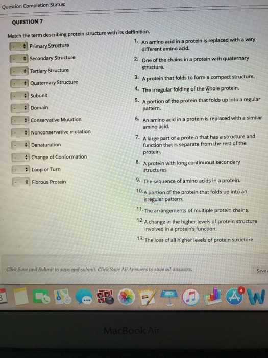 Solved Question Completion Status: QUESTION7 Match the term | Chegg.com