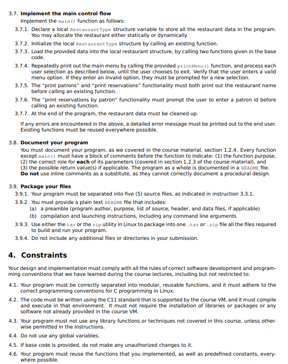 Solved 3. Instructions The program will present the end user | Chegg.com