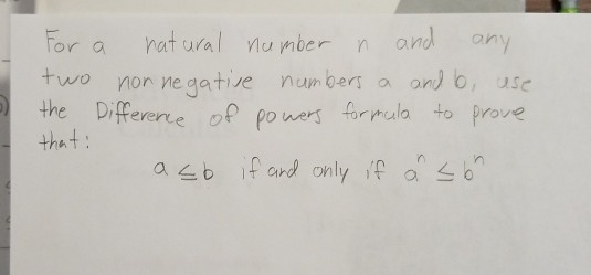 Solved For a natural number n and any two non negative | Chegg.com