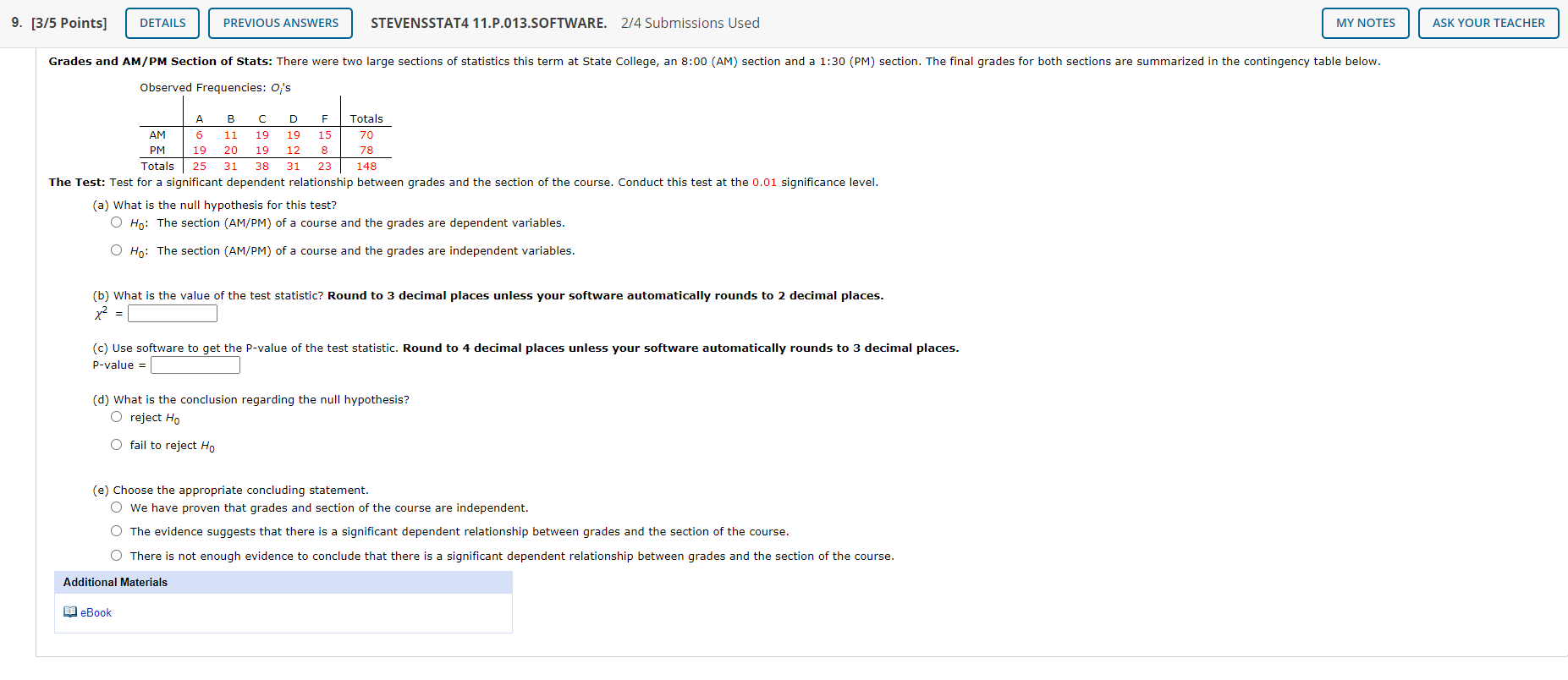Solved 9. [3/5 points) DETAILS PREVIOUS ANSWERS STEVENSSTAT4 | Chegg.com