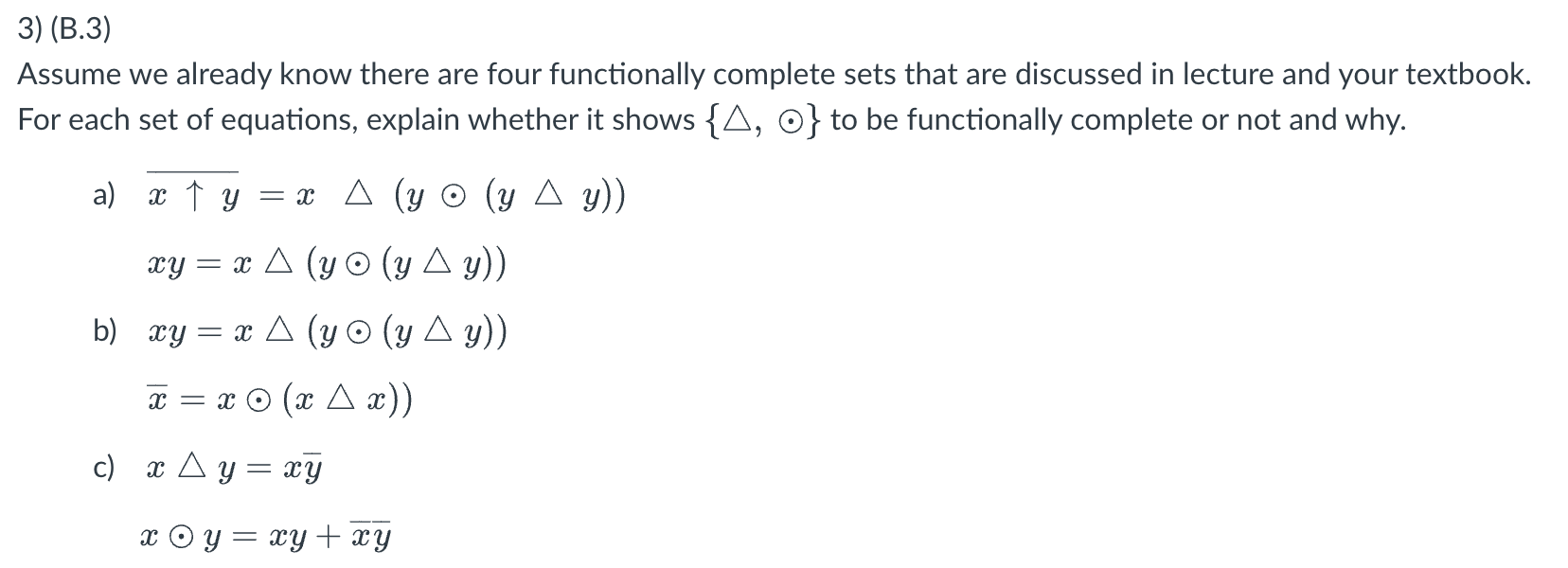 Solved Assume we already know there are four functionally