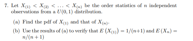 Solved Let X(1) | Chegg.com