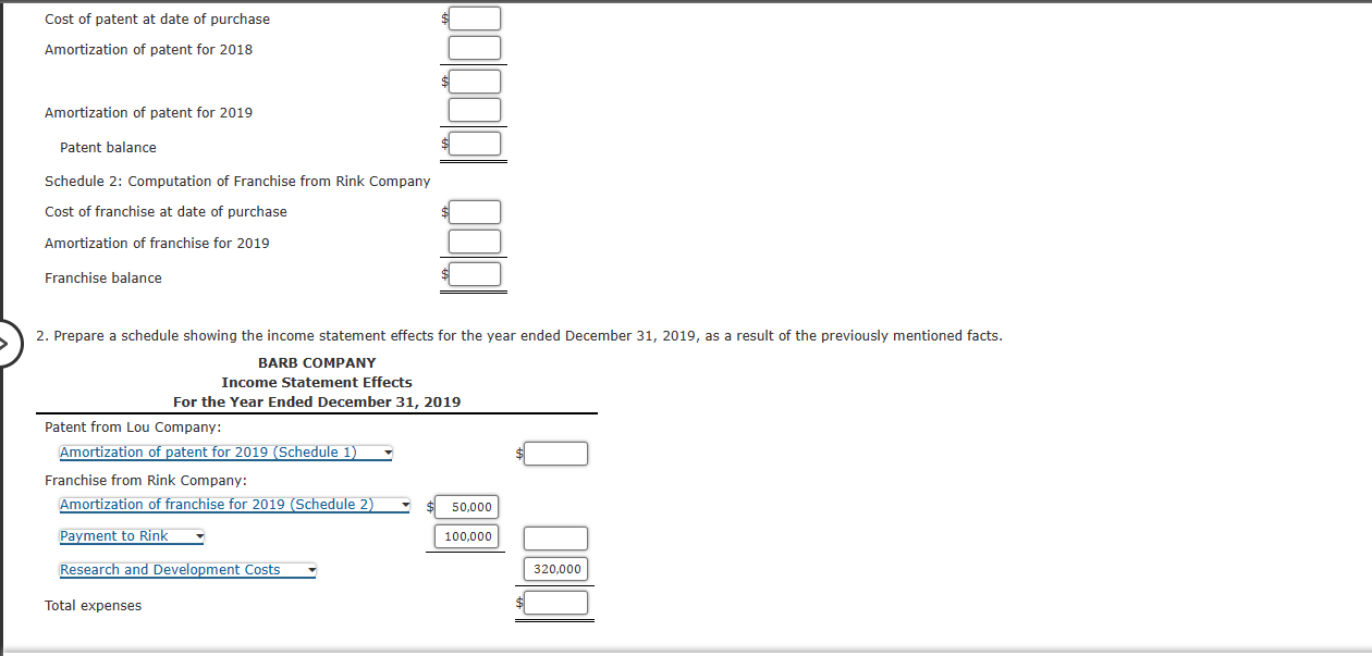 Solved Intangibles Balance Sheet Presentation and