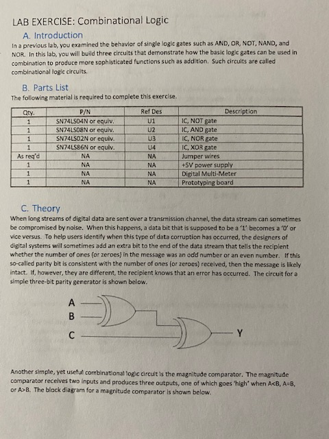 Solved LAB EXERCISE: Combinational Logic A. Introduction In 