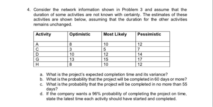 Solved 3. The Table below shows the information related to a | Chegg.com
