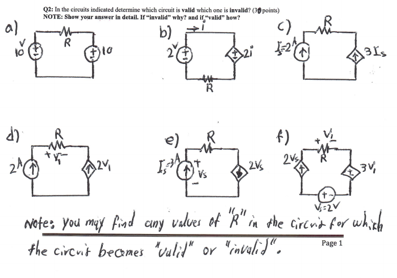 Solved a) Q2: In the circuits indicated determine which | Chegg.com