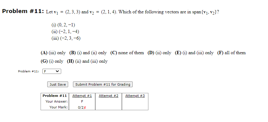 Solved Problem \# 11: Let V1=(2,3,3) And V2=(2,1,4). Which | Chegg.com