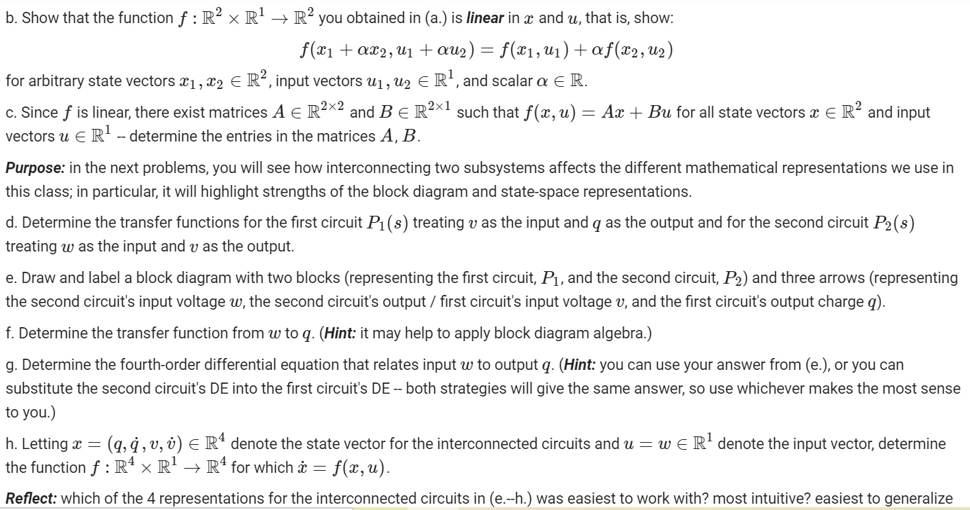 1 Rlc Circuit Interconnection Consider The Model Chegg Com