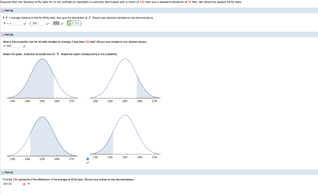 Solved Suppose that the distance of fly balls hit to the