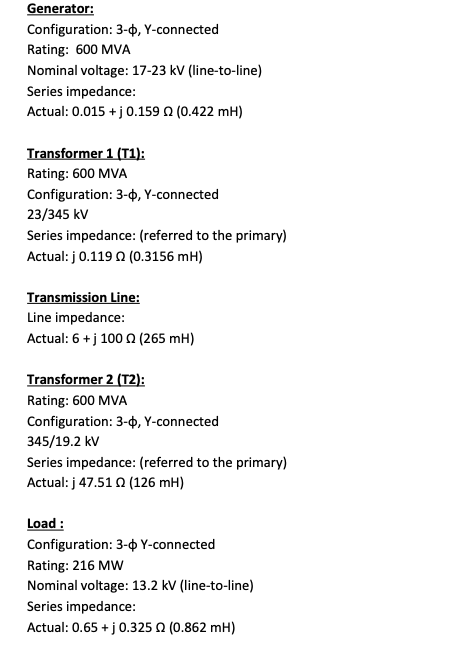 Solved Generator: Configuration: 3-0, Y-connected Rating: | Chegg.com