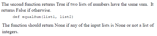 Solved The second function returns True if two lists of | Chegg.com